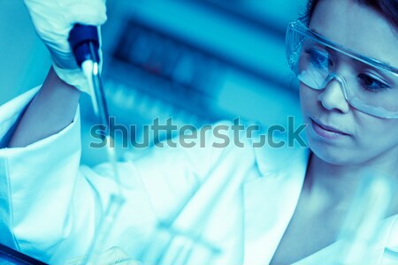 Photo stock: Science · étudiant · liquide · tube · à · essai · laboratoire · travaux