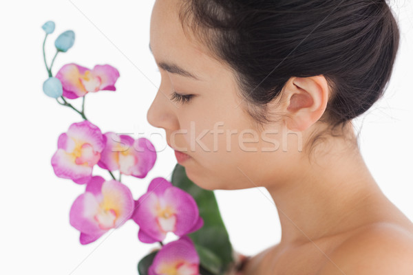 Female beauty smelling on orchids Stock photo © wavebreak_media