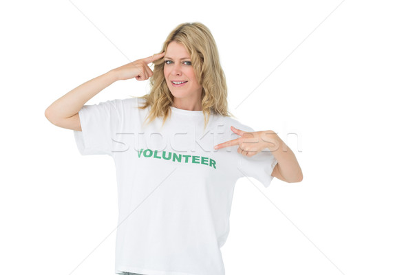 Portré boldog női önkéntes mutat segítség Stock fotó © wavebreak_media
