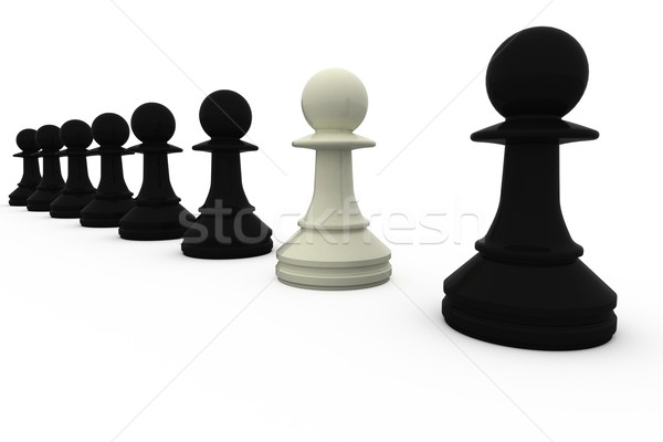 Biały szachy pionek stałego czarny sztuk Zdjęcia stock © wavebreak_media