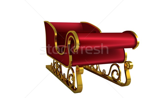 Stock photo: Red and gold santa sleigh