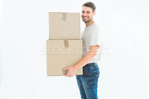 Heureux carton cases [[stock_photo]] © wavebreak_media