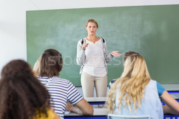 Foto stock: Maestro · ensenanza · estudiantes · clase · femenino · aula