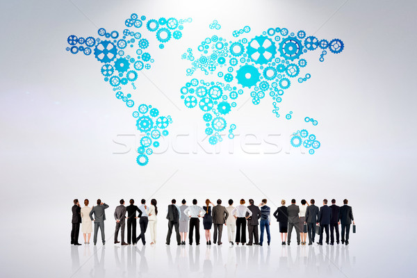 Composite image of rear view of multiethnic business people stan Stock photo © wavebreak_media