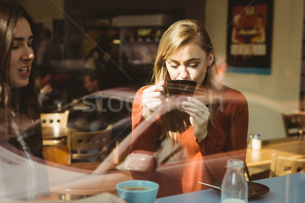 Vrienden koffie cafe voedsel gelukkig Stockfoto © wavebreak_media