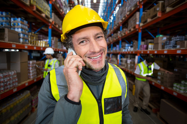 Worker using mobile phone Stock photo © wavebreak_media
