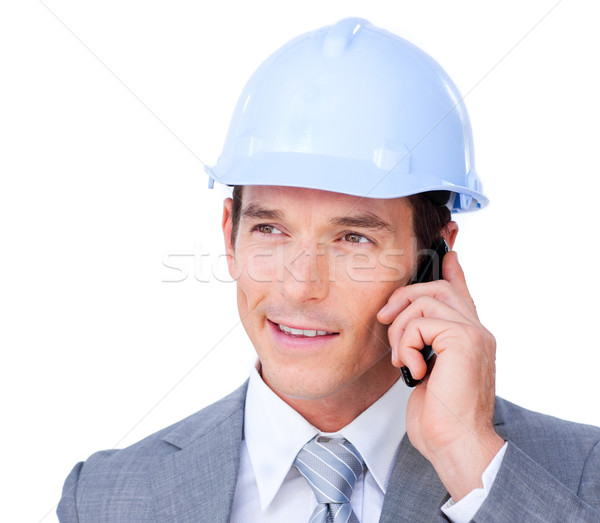 Mannelijke architect praten telefoon witte business Stockfoto © wavebreak_media