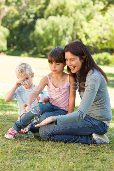 Stock foto: Familie · Park · Hand · Gesicht · glücklich