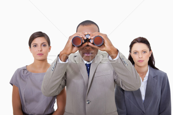 ビジネスマン 同僚 双眼鏡 白 背景 スーツ ストックフォト © wavebreak_media