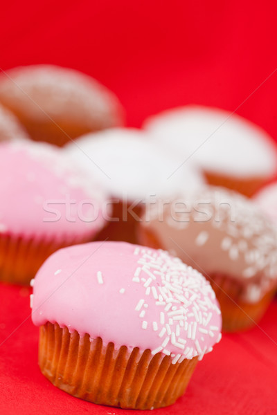 Muitos açúcar de confeiteiro vermelho toalha de mesa fundo Foto stock © wavebreak_media