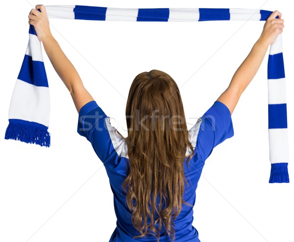 Pretty football fan waving scarf Stock photo © wavebreak_media