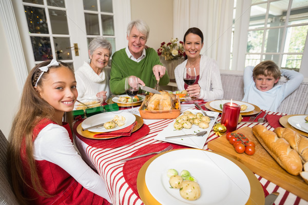 Nagyapa Törökország karácsony vacsora otthon nappali Stock fotó © wavebreak_media