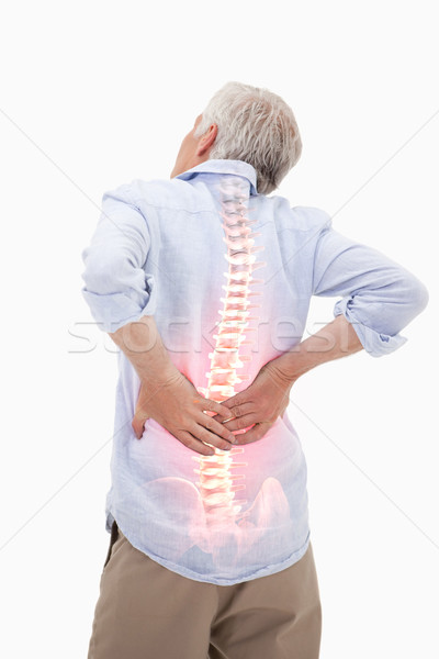 Highlighted spine of man with back pain Stock photo © wavebreak_media