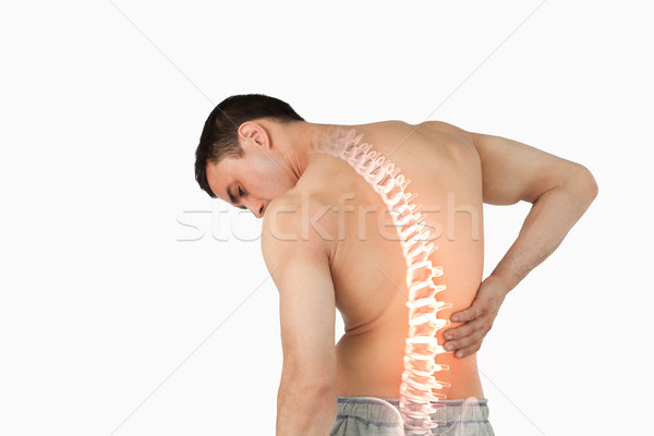 Highlighted spine of man with back pain Stock photo © wavebreak_media