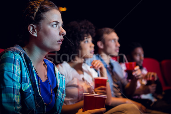 Fiatal barátok néz film mozi nő Stock fotó © wavebreak_media