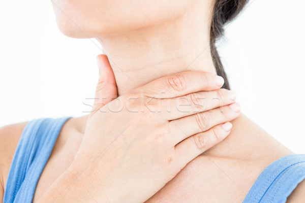 喉嚨 疼痛 白 女子 身體 商業照片 © wavebreak_media
