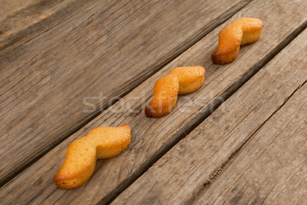 Vista bigote forma cookies mesa de madera Foto stock © wavebreak_media