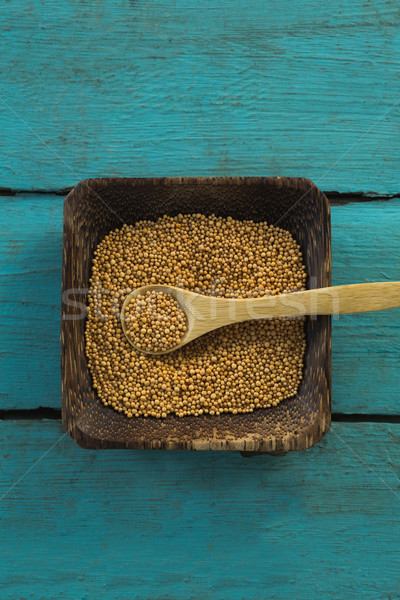 Coriander seeds in wooden bowl Stock photo © wavebreak_media