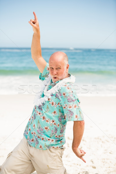 Kıdemli adam dans plaj mutlu Stok fotoğraf © wavebreak_media