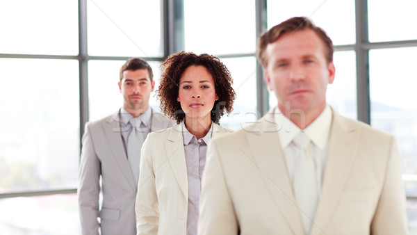 Foto stock: Mujer · de · negocios · línea · colegas · mujer · feliz · trabajo