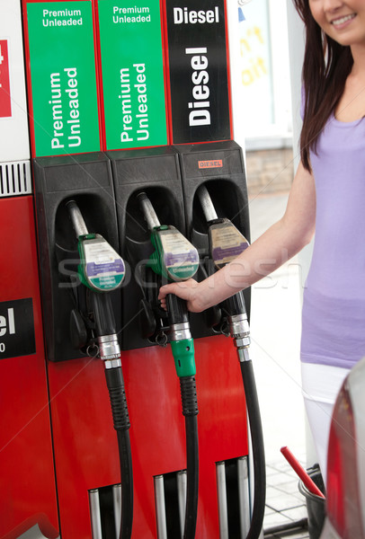 Young woman at the pump Stock photo © wavebreak_media