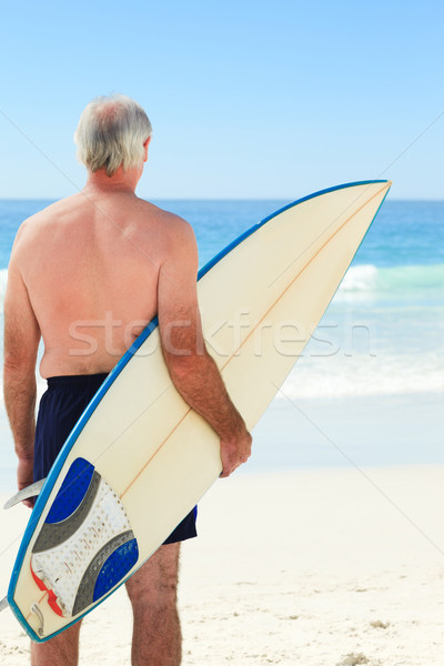 Сток-фото: отставку · человека · доска · для · серфинга · пляж · улыбка · спорт
