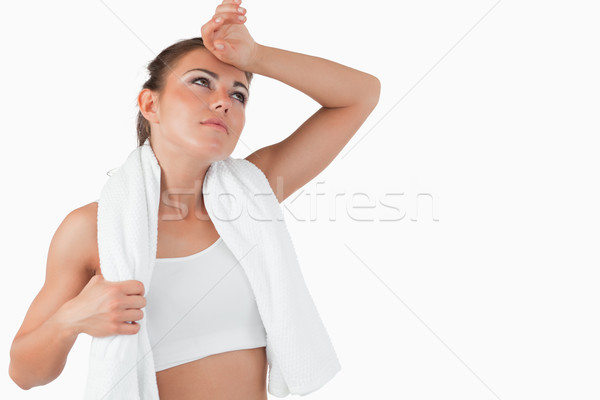 Kadın ter alın beyaz Stok fotoğraf © wavebreak_media