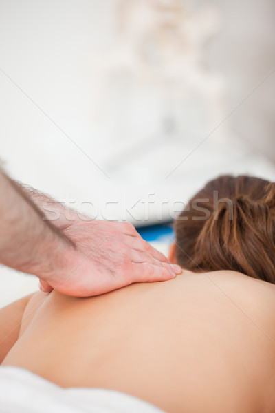 Csontkovács üzenetküldés hát beteg bent kezek Stock fotó © wavebreak_media