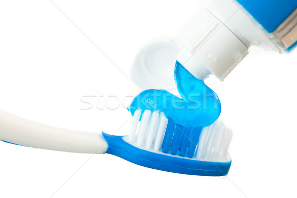 Close up of toothpaste on a toothbrush Stock photo © wavebreak_media