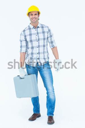 Stockfoto: Stijlvol · jonge · man · glimlachend · camera · witte · man