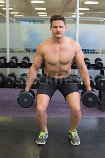 Shirtless bestimmt Bodybuilder Heben schwierig schwarz Stock foto © wavebreak_media