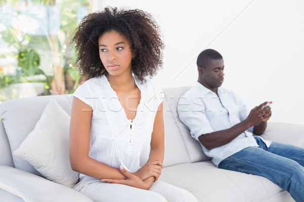 Attractive couple not talking on the couch Stock photo © wavebreak_media