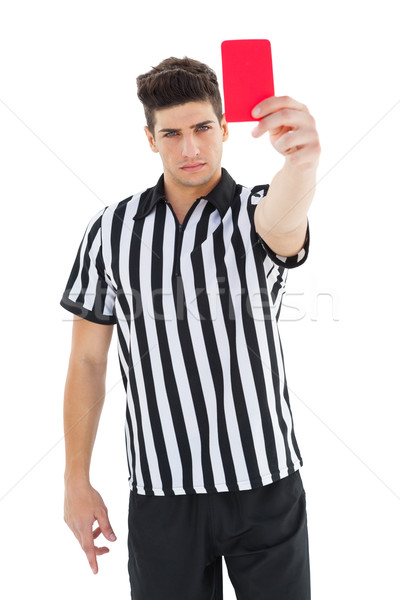 Szigorú döntőbíró mutat piros kártya fehér Stock fotó © wavebreak_media