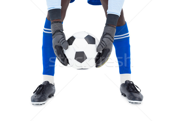 Kapus kék készít mentés fehér futball Stock fotó © wavebreak_media