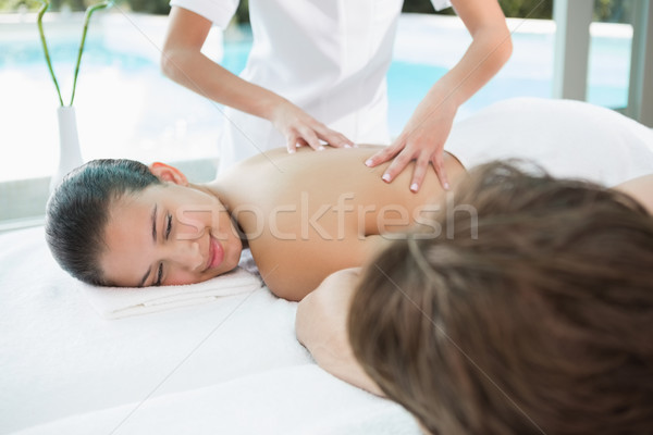 Couple enjoying massage at health farm Stock photo © wavebreak_media
