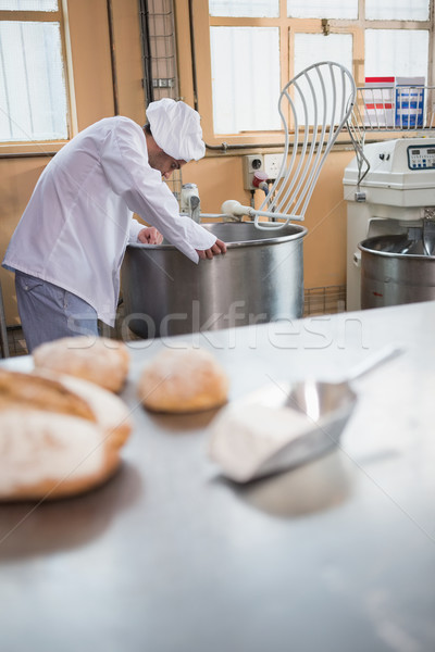 Baker preparing dough in industrial mixer Stock photo © wavebreak_media