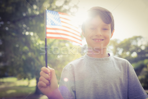小 男孩 美國國旗 快樂 商業照片 © wavebreak_media