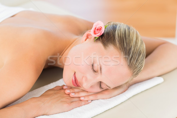 Stockfoto: Vreedzaam · blond · handdoek · spa · hotel · spa