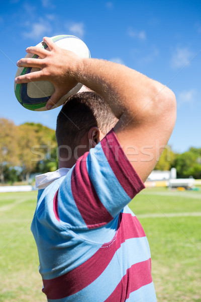 Seitenansicht Rugby Spieler Ball Bereich Stock foto © wavebreak_media