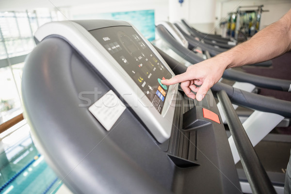 mans hand setting treadmill Stock photo © wavebreak_media