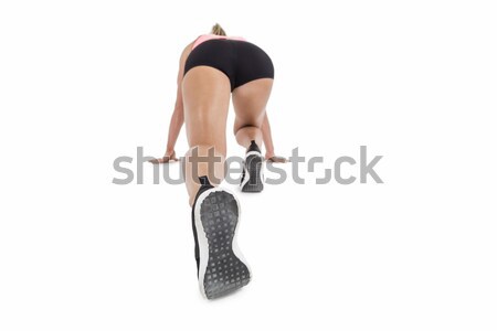 женщины спортсмена начала линия белый женщину Сток-фото © wavebreak_media