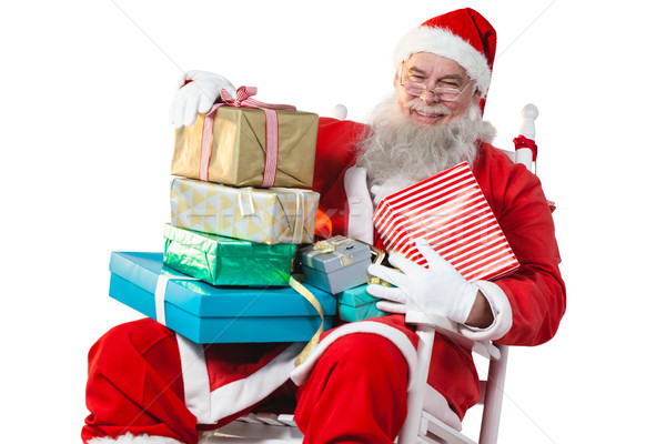 портрет Дед Мороз представляет счастливым белый Сток-фото © wavebreak_media