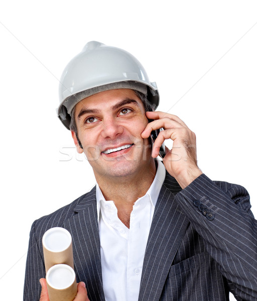 Männlich Architekt Telefon weiß Business Stock foto © wavebreak_media