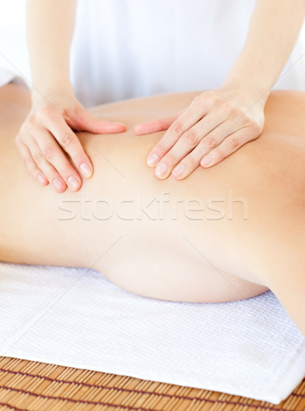 Imagine de stoc: Femeie · masaj · ulei · de · masaj · spa · mână