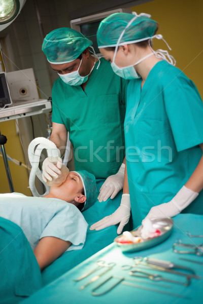 Stok fotoğraf: Cerrah · çalışma · hasta · araçları · cerrahi