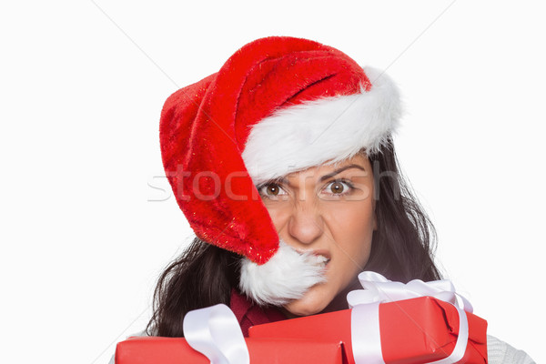 Mulher natal presentes branco vermelho Foto stock © wavebreak_media