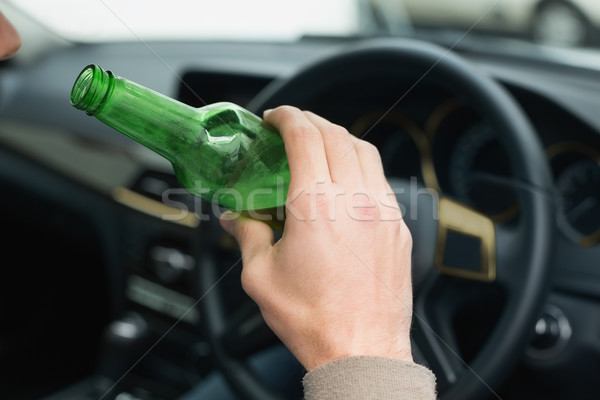 Mann trinken Bier fahren Auto Straße Stock foto © wavebreak_media