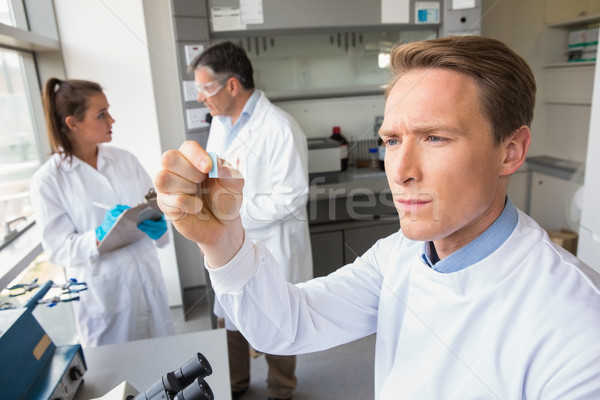 Scientist looking at test slide Stock photo © wavebreak_media