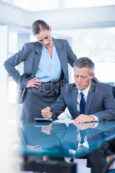 Stockfoto: Ernstig · zakenlieden · kantoor · man · corporate