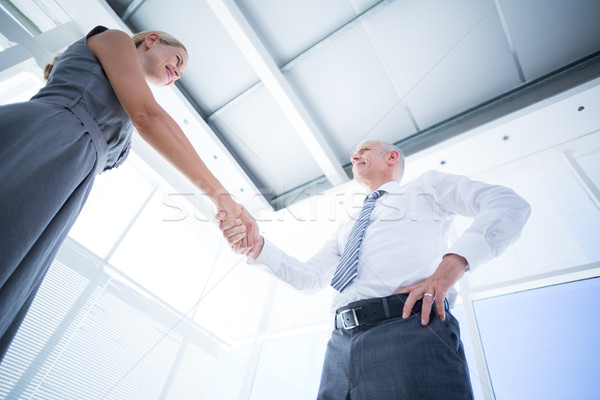 二 微笑 商界人士 握手 視圖 商業照片 © wavebreak_media